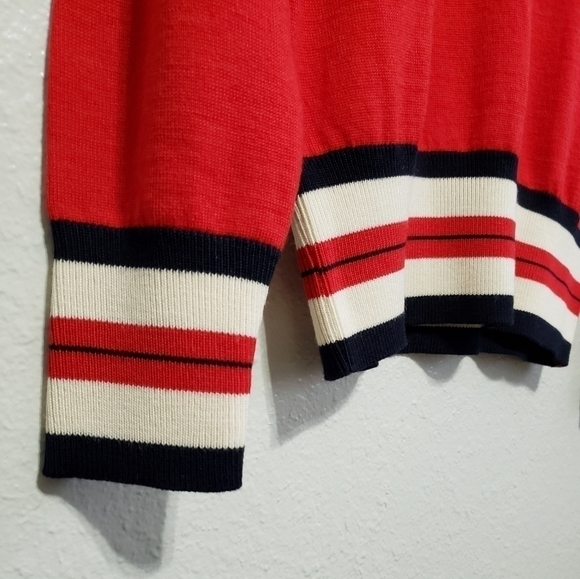 JIL Sander’s Wool Varsity Sweater, Color Red, Size 38 - Picture 12 of 17